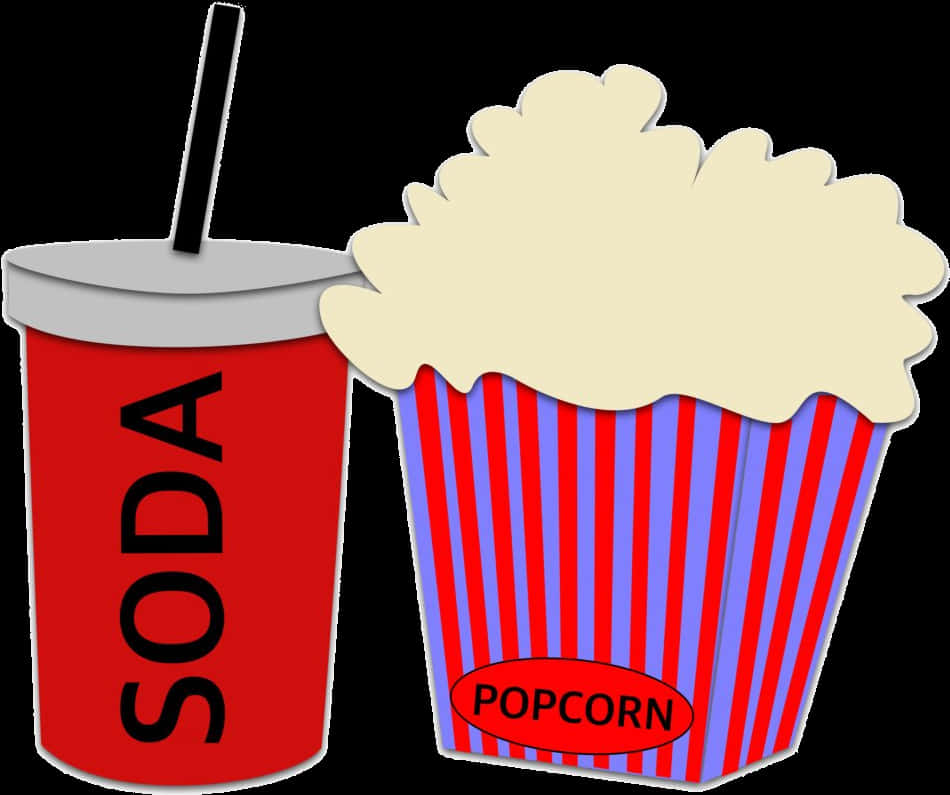A Red And Blue Striped Container With A Straw And A Soda Cup