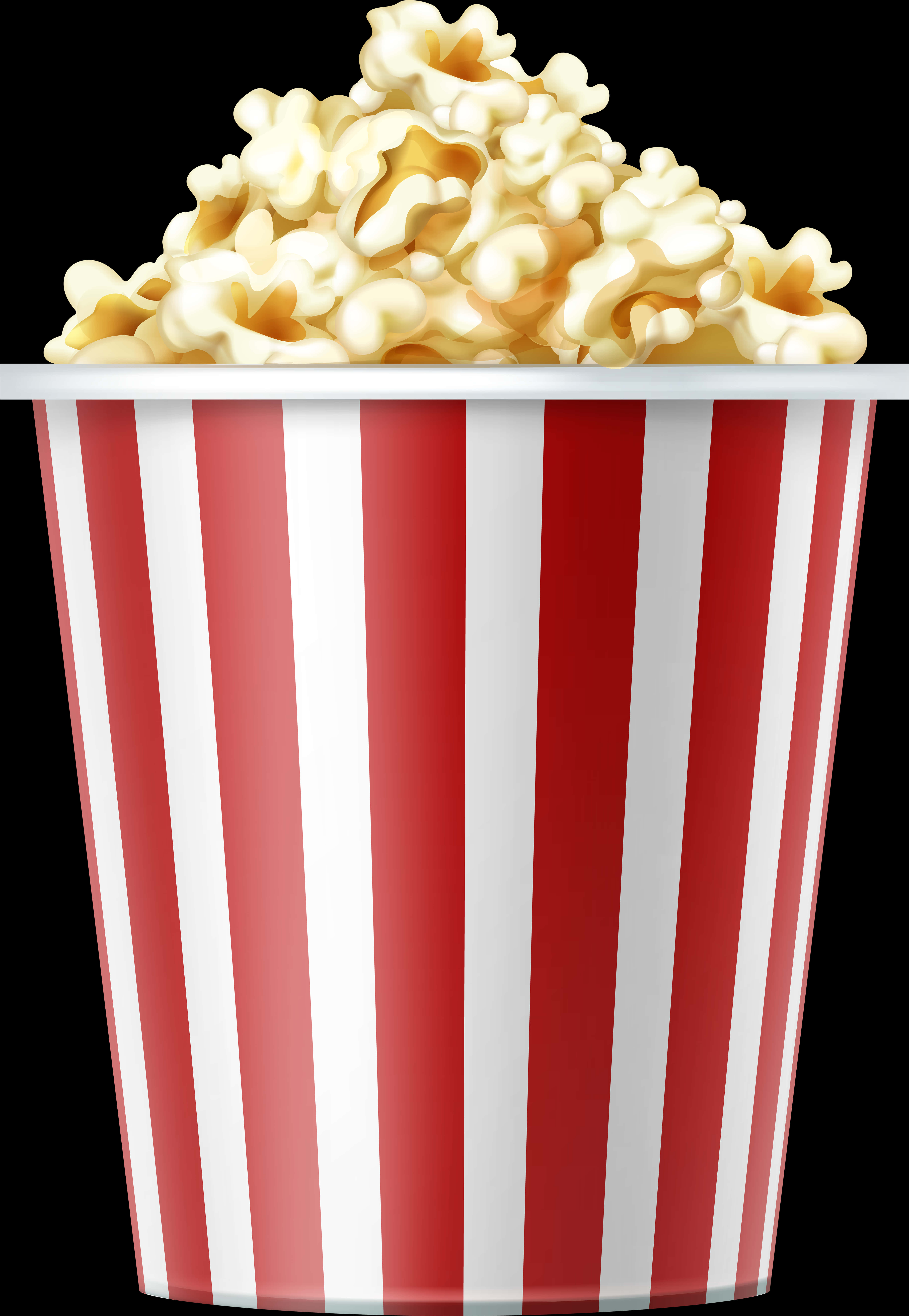 A Red And White Striped Bucket Of Popcorn