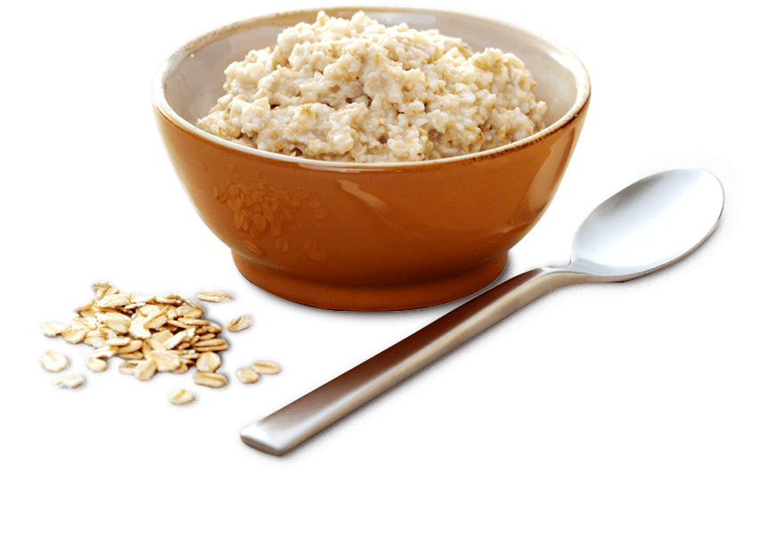 A Bowl Of Oatmeal With A Spoon