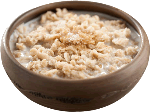 A Bowl Of Oatmeal With Milk