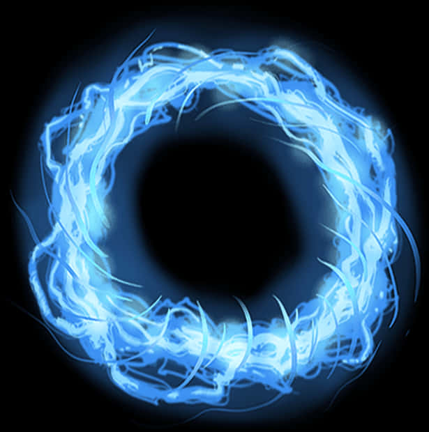 A Blue Light Circle With Black Background