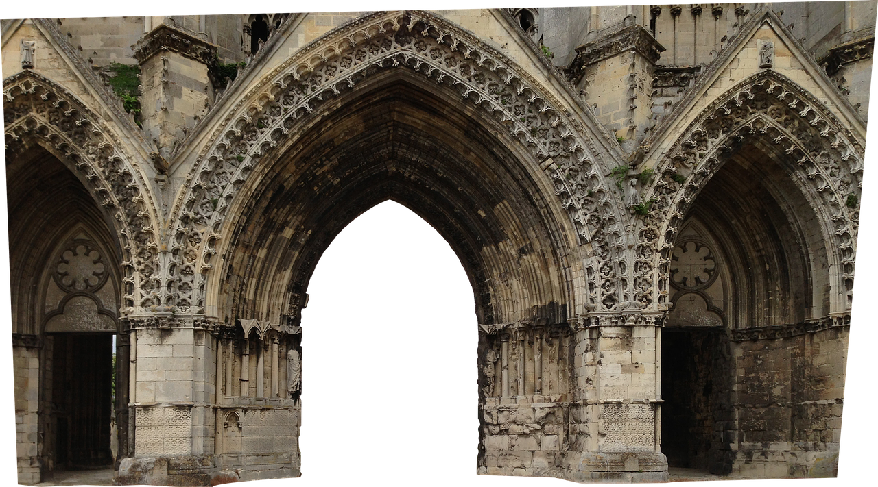 An Archway With A Black Background
