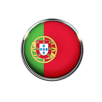 A Flag Of Portugal With A Red Green And White Circle