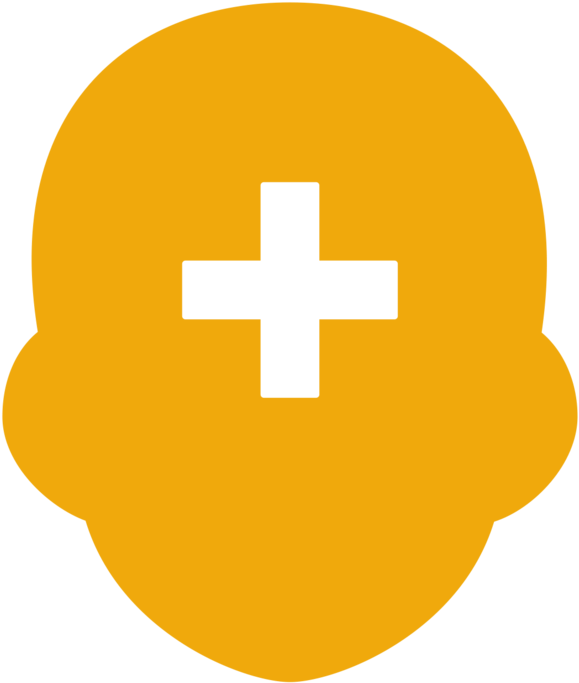 A Yellow And Black Cross In A Face