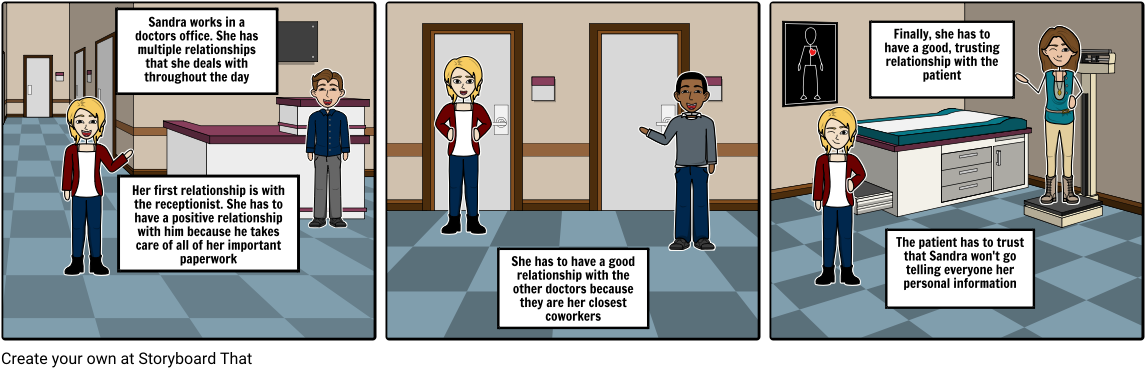 Cartoon Of A Man And Woman In A Hallway