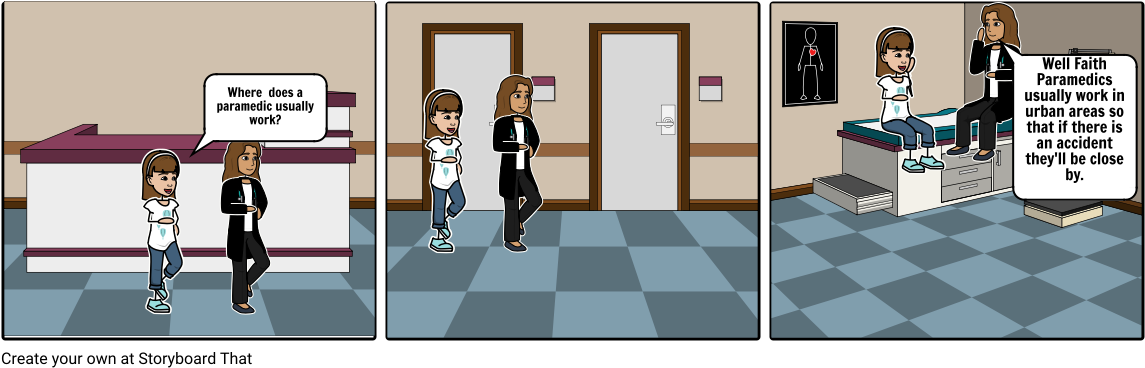 A Cartoon Of A Girl And A Girl Standing In A Hallway