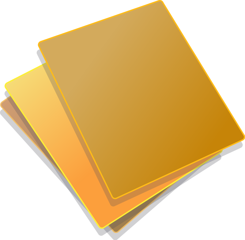 A Stack Of Yellow And Orange Rectangular Objects