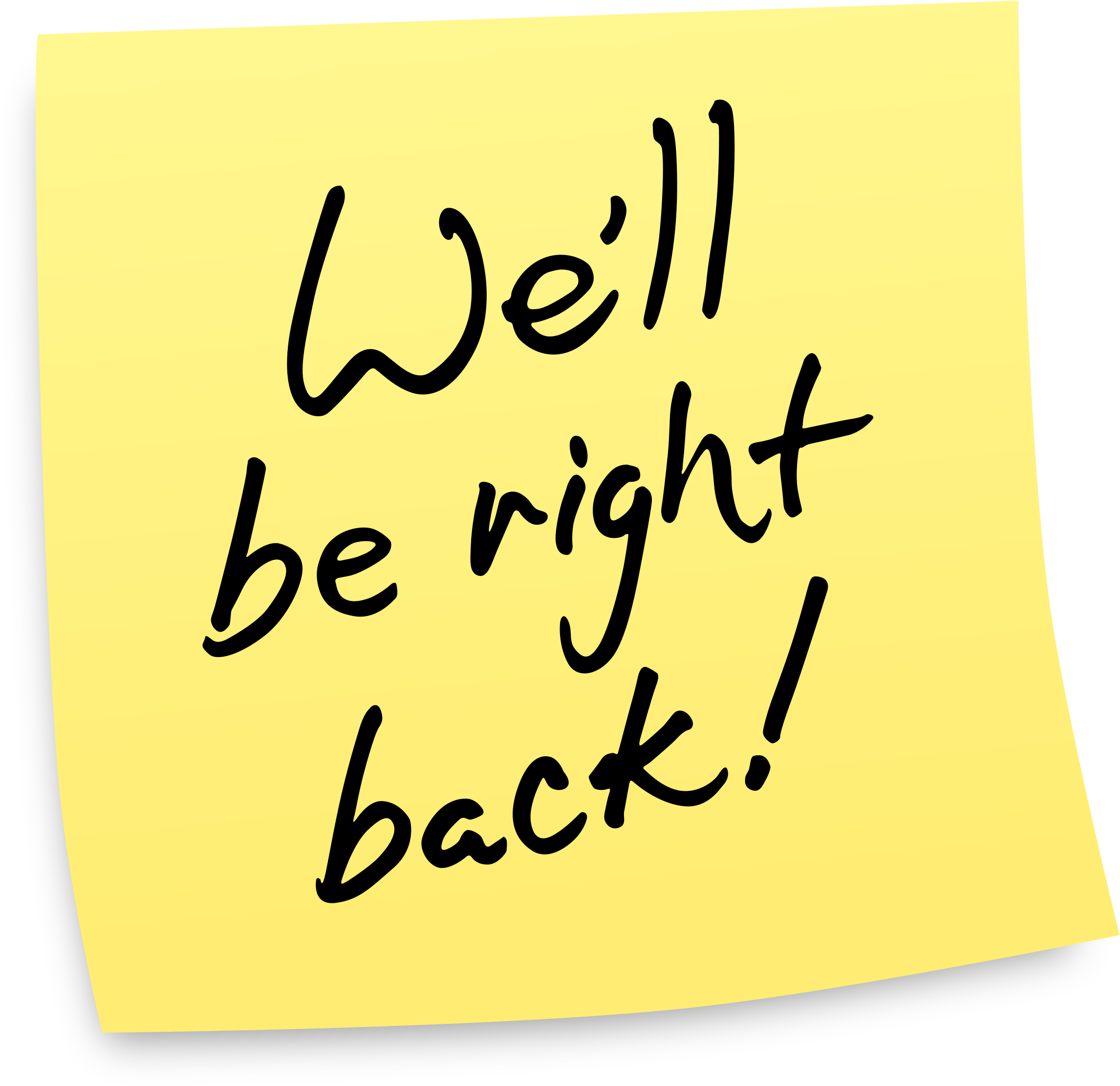 A Yellow Post-it Note With Black Text