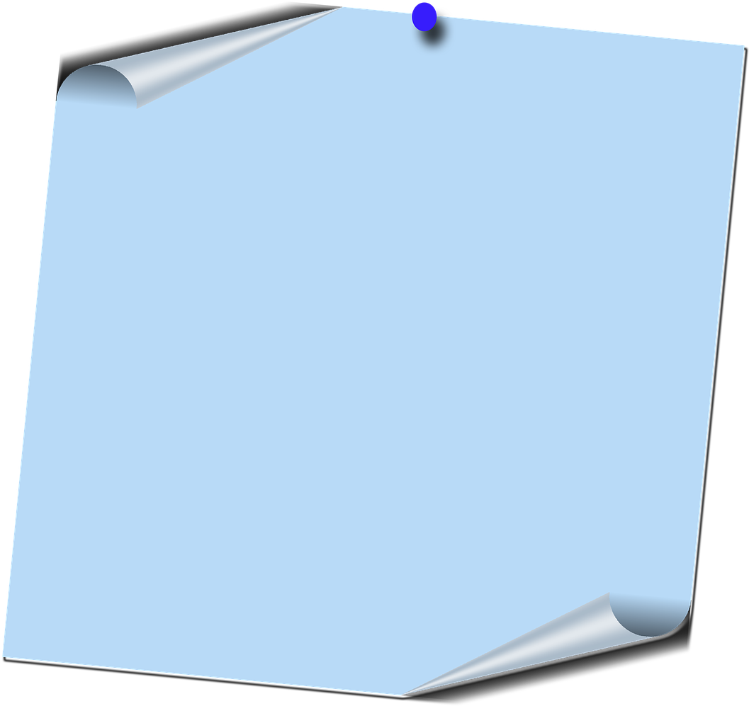 A Blue Paper With Curled Corners