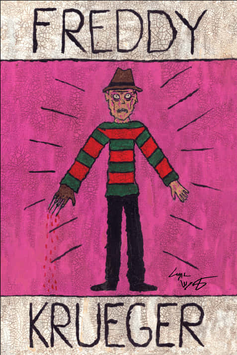 A Drawing Of A Man With A Hat And Striped Shirt