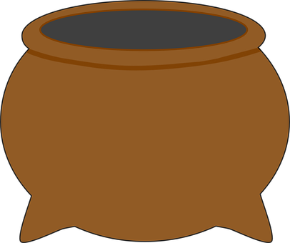 A Brown Cauldron With Black Background