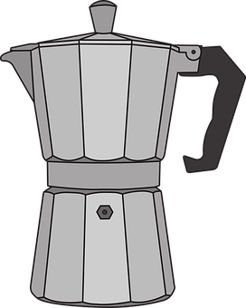A Grey And Black Coffee Pot