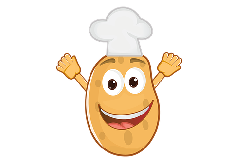 A Cartoon Potato With A Chef Hat