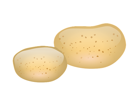 A Pair Of Potatoes On A Black Background