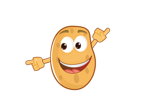 A Cartoon Potato Pointing At Something
