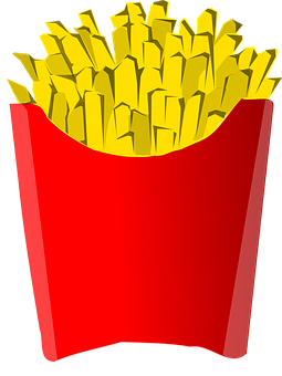 A Red Container With French Fries