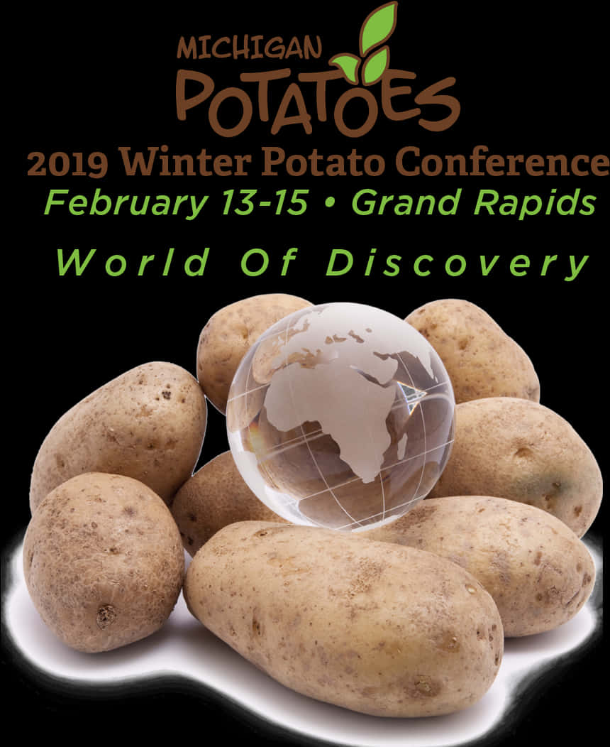 A Group Of Potatoes With A Globe On Top