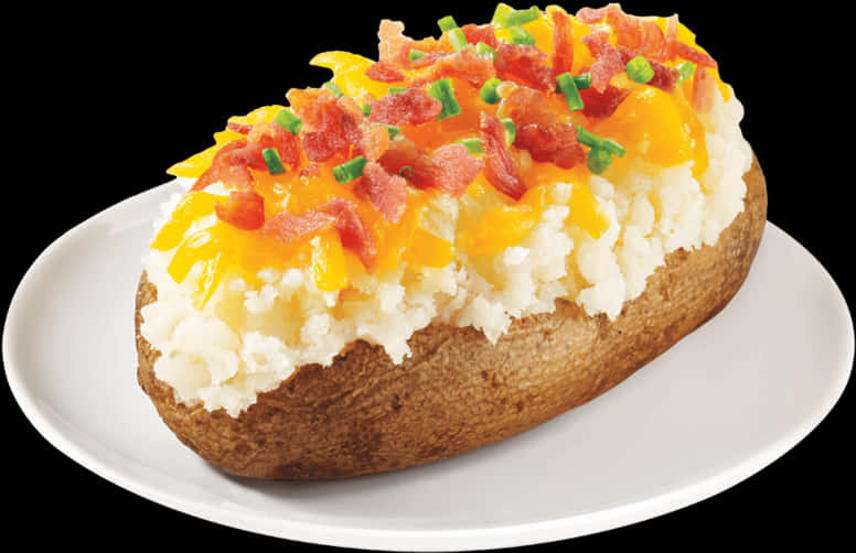 A Baked Potato With Bacon And Cheese On Top