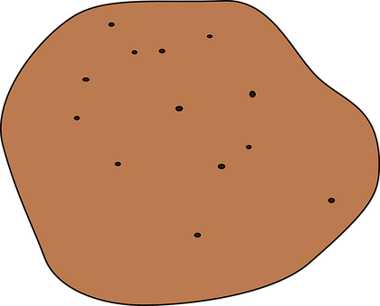 A Brown Potato With Black Dots