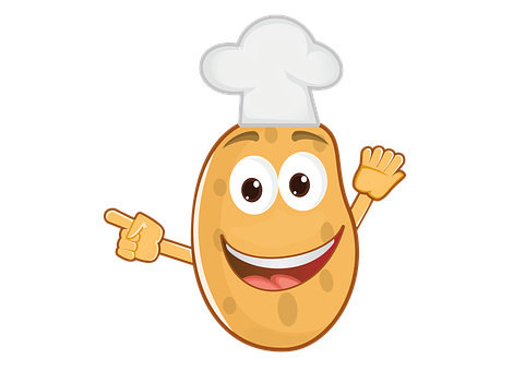 A Cartoon Potato With A Chef Hat