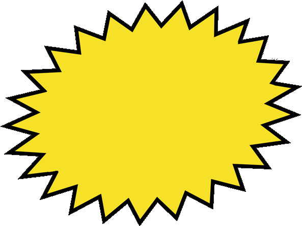 A Yellow Starburst With Black Background