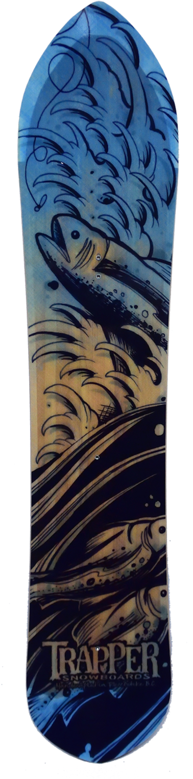 A Skateboard With A Drawing Of Waves