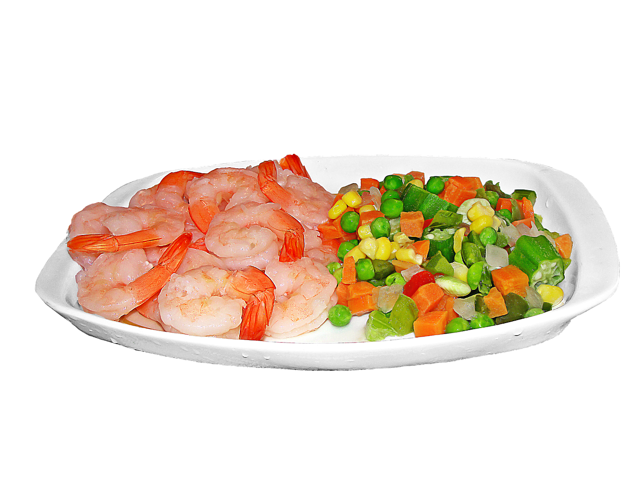 A Plate Of Shrimp And Vegetables