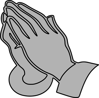 A Grey Icon Of A Praying Hands
