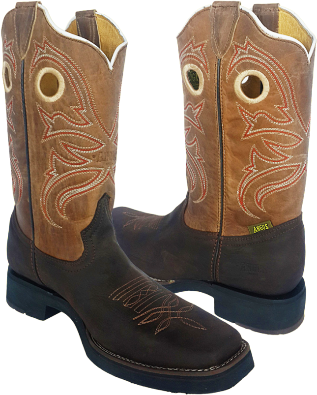 A Pair Of Brown And Black Cowboy Boots