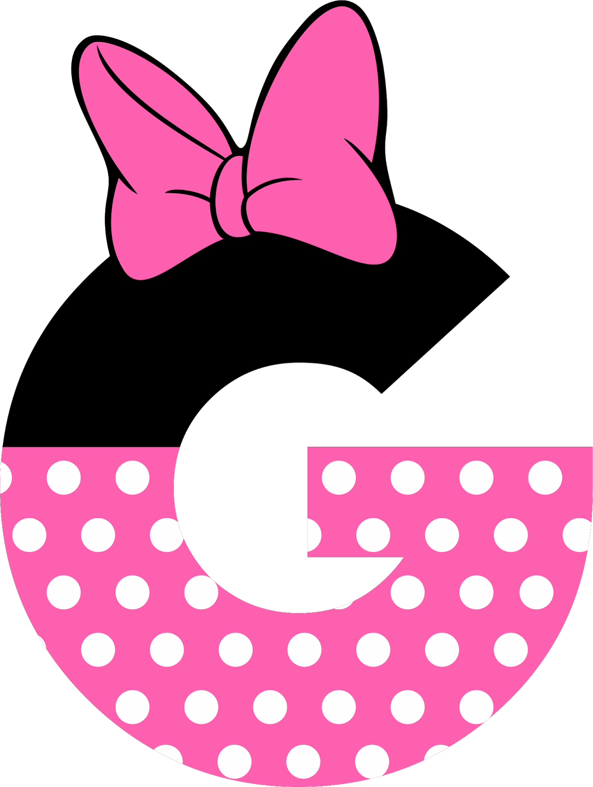 A Pink And White Polka Dot Letter With A Bow