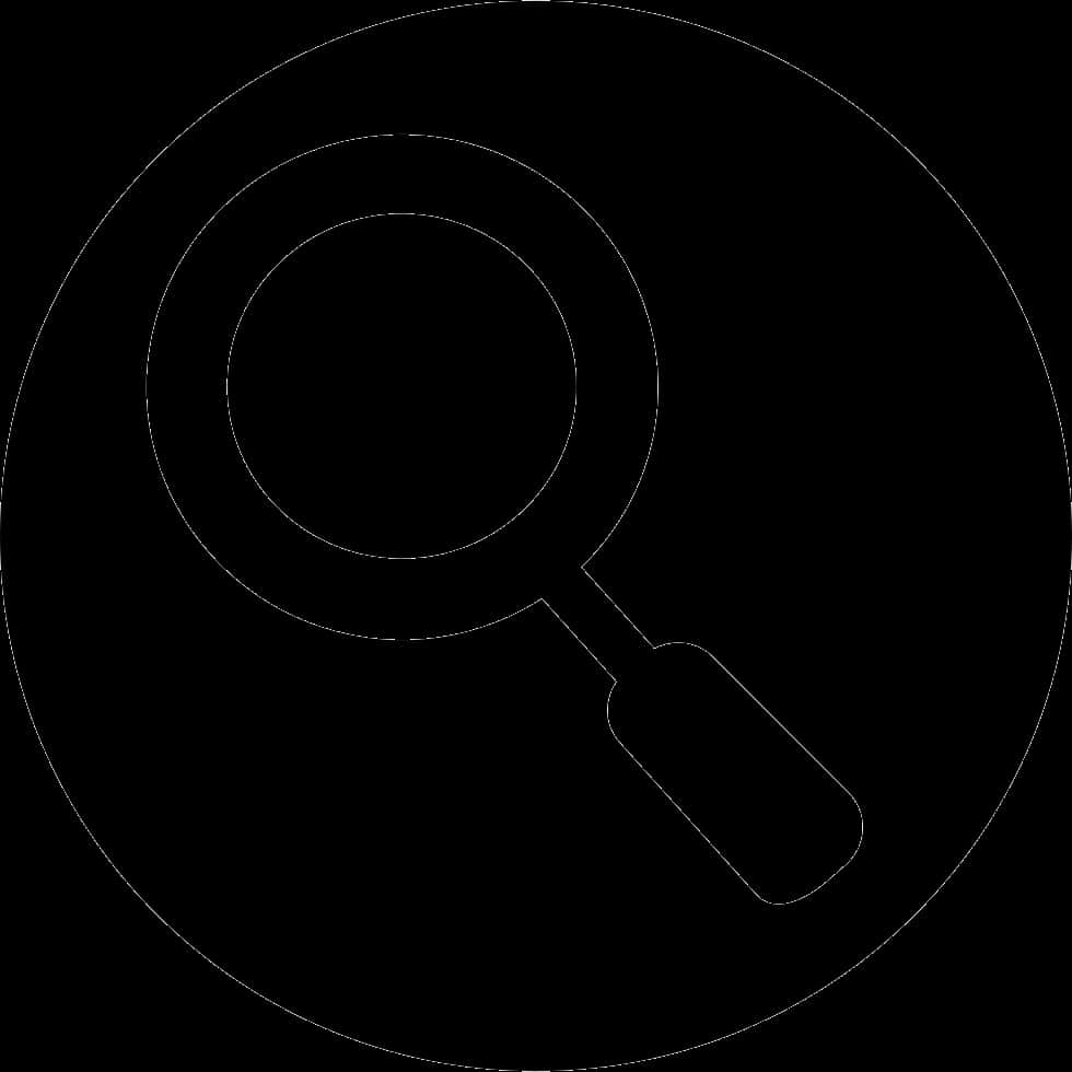 A Black And White Image Of A Magnifying Glass