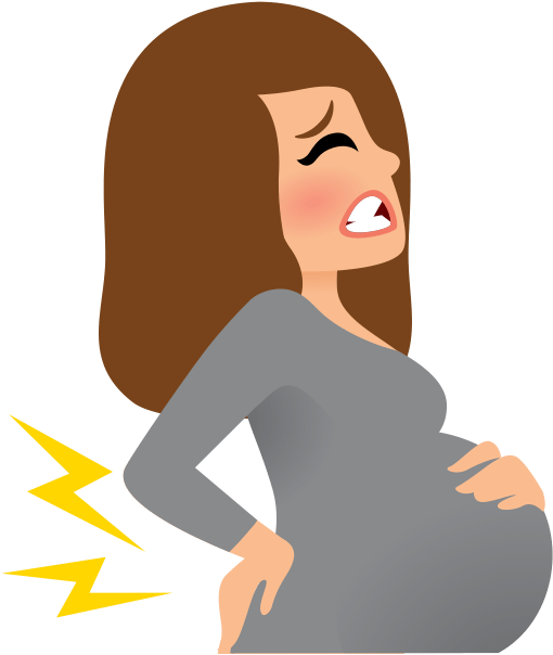 A Cartoon Of A Pregnant Woman With Her Back Pain