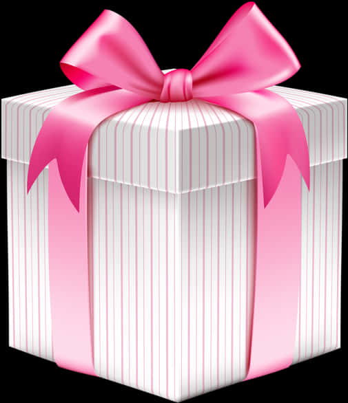 A White Box With A Pink Bow