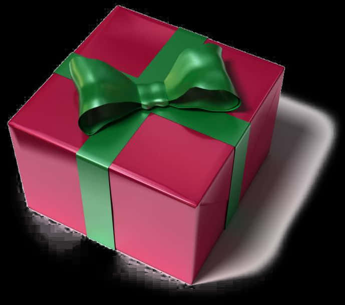 A Pink Box With A Green Bow