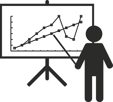 A Person Standing Next To A White Board With A Graph