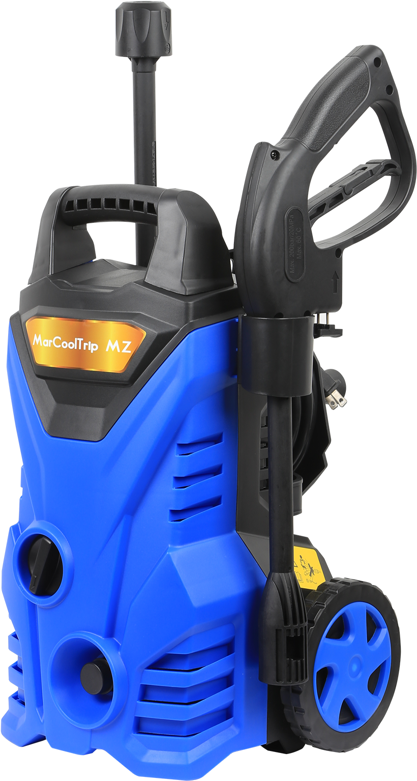 A Blue And Black Pressure Washer