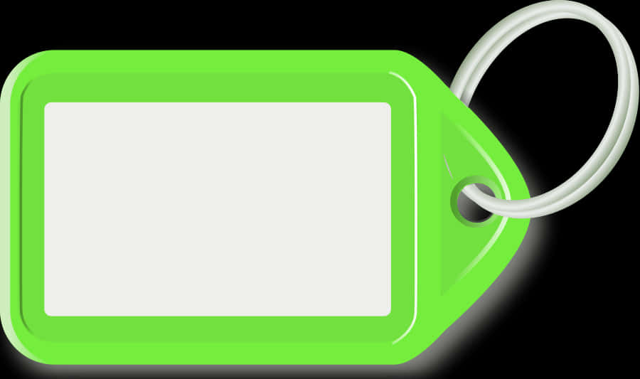 A Green Tag With A White Label