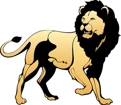 A Lion With A Black Background