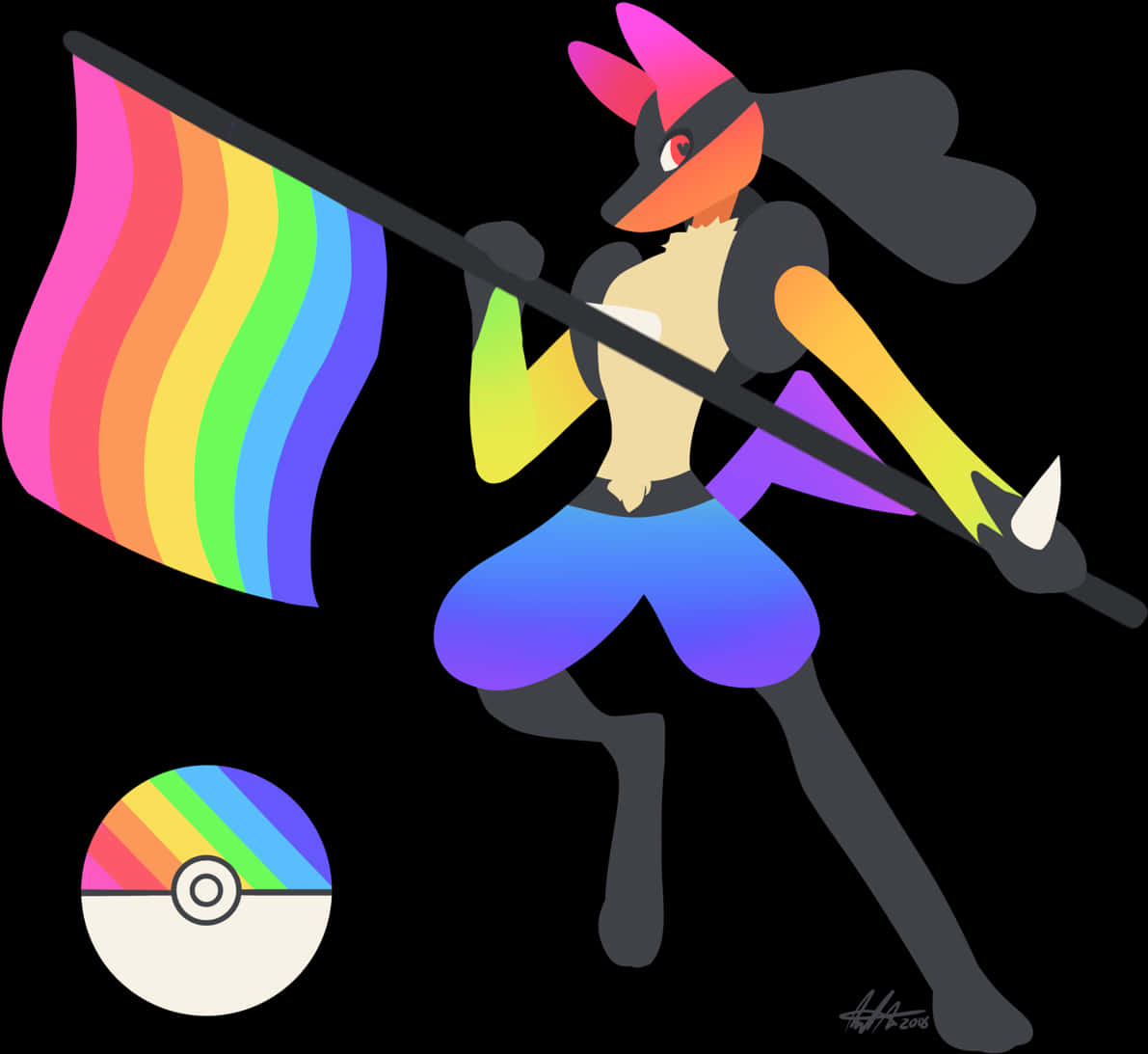 Pride Lucario Don't Be Afraid To Ask For A Same Flag/pokemon - Lucario Gay Pride, Hd Png Download