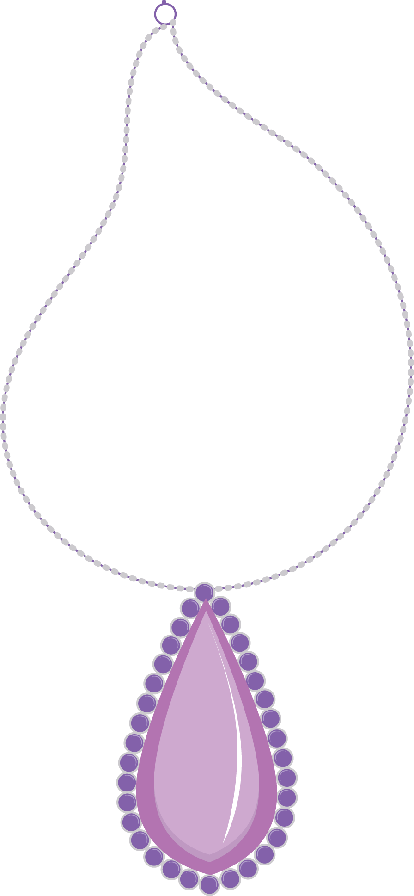 A Purple Necklace With A Purple Triangle Pendant
