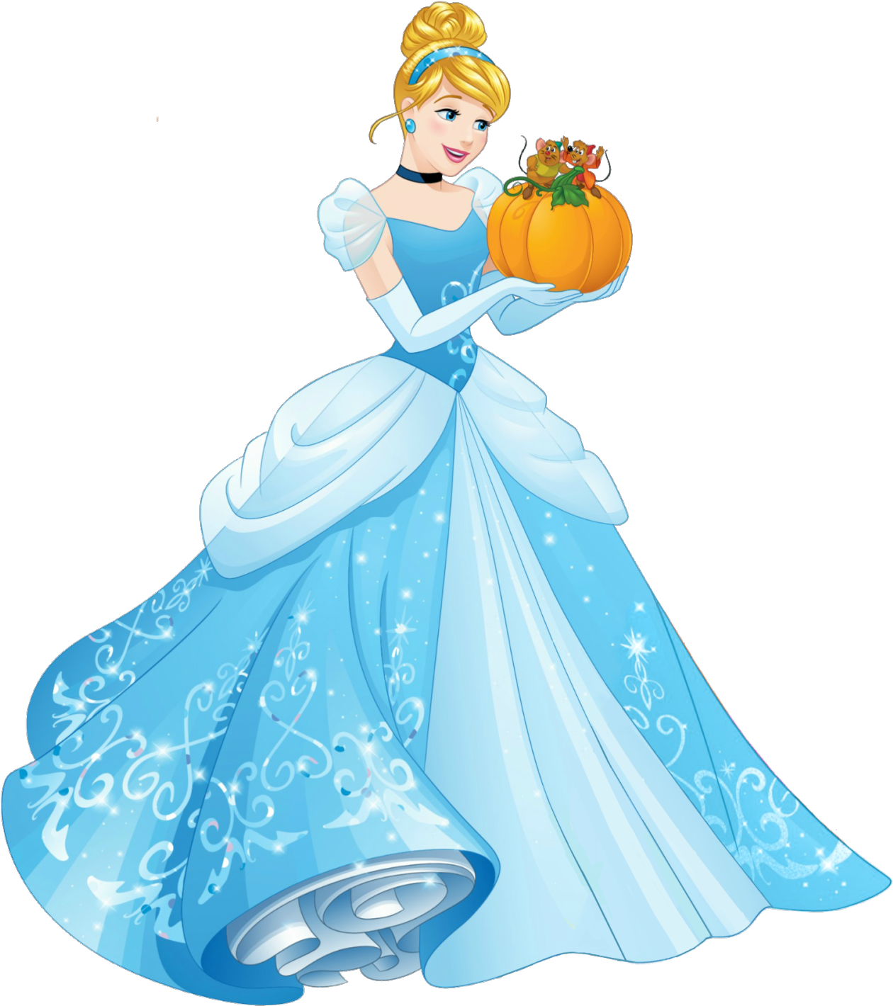 A Cartoon Of A Cinderella Holding A Pumpkin