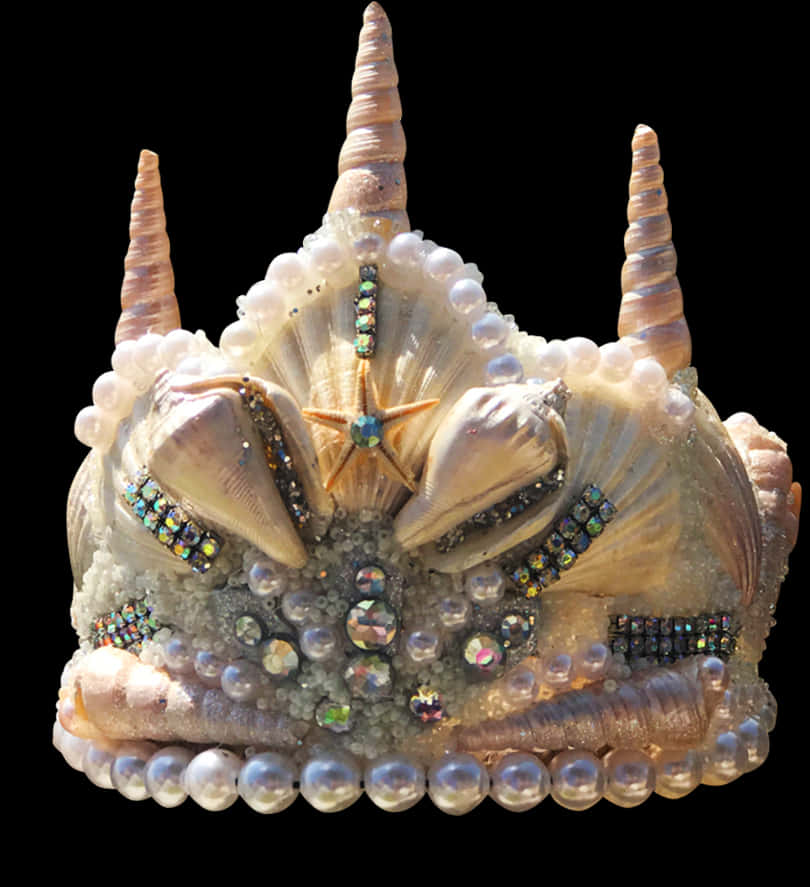 A Crown With Seashells And Pearls