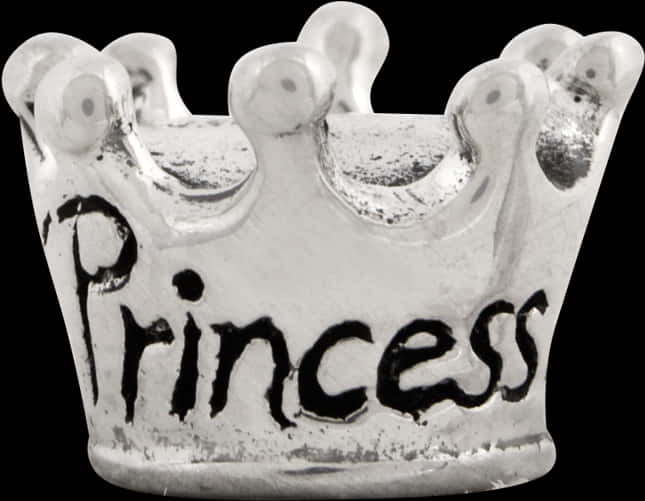 A Silver Crown With Black Text