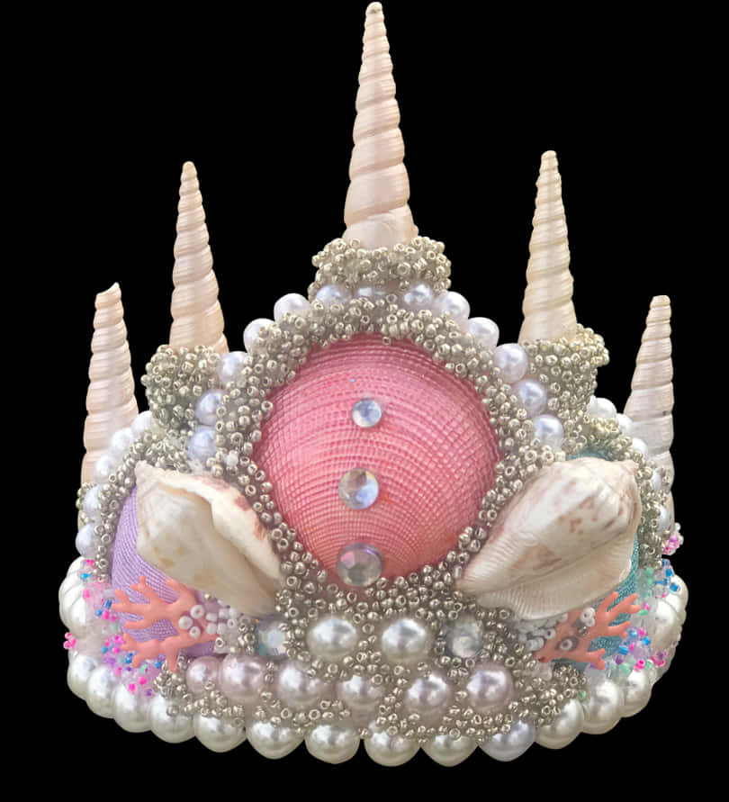 A Crown With Seashells And Pearls