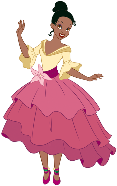 A Cartoon Of A Woman In A Pink Dress