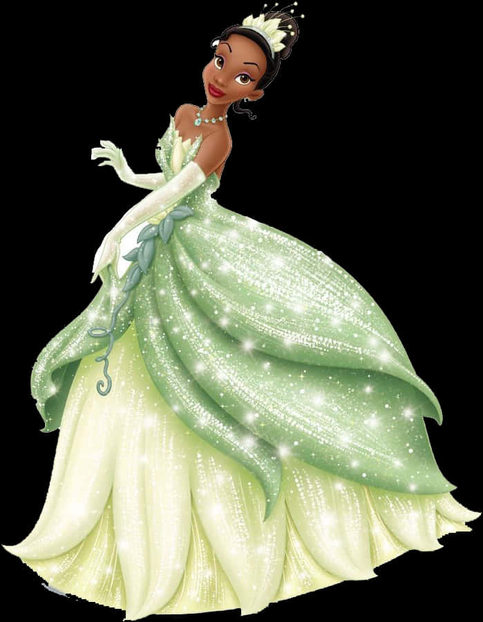 Disney Princess Tiana In Green Dress
