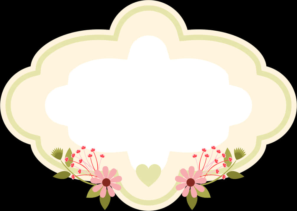 Printable Floral Cloud Frame