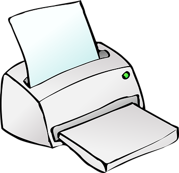 A White Printer With A Paper In It