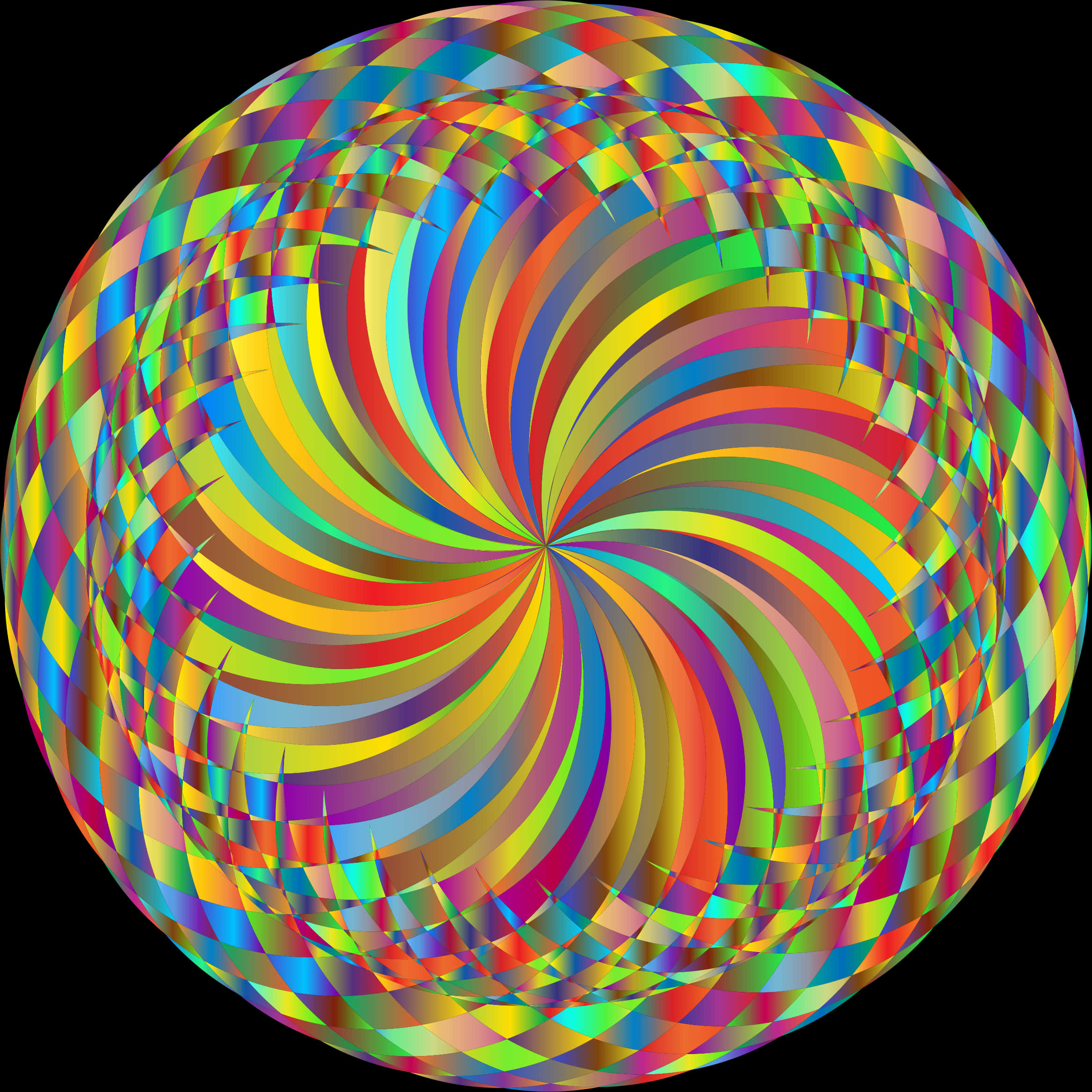 A Colorful Swirly Circular Pattern