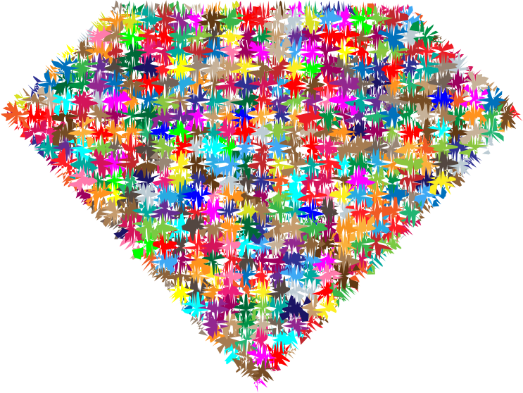 A Diamond Shaped Colorful Flower Pattern